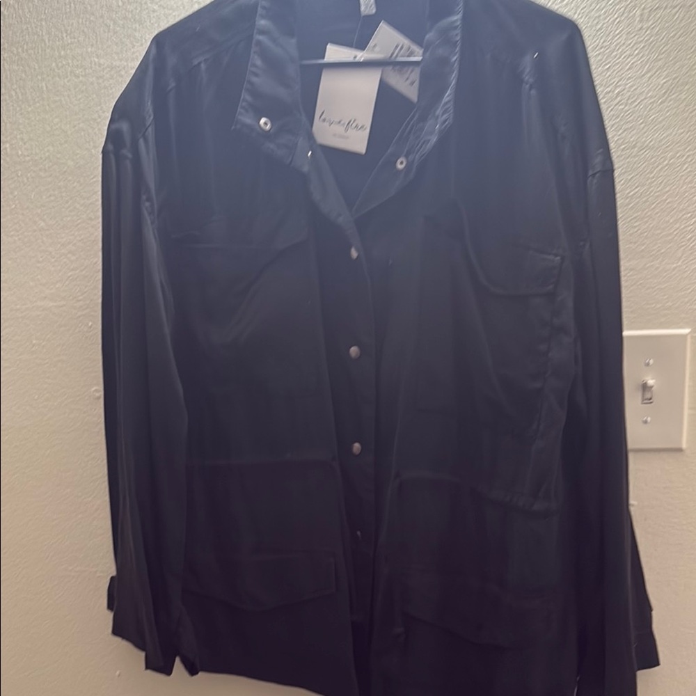 Love, Fire Black Button Down